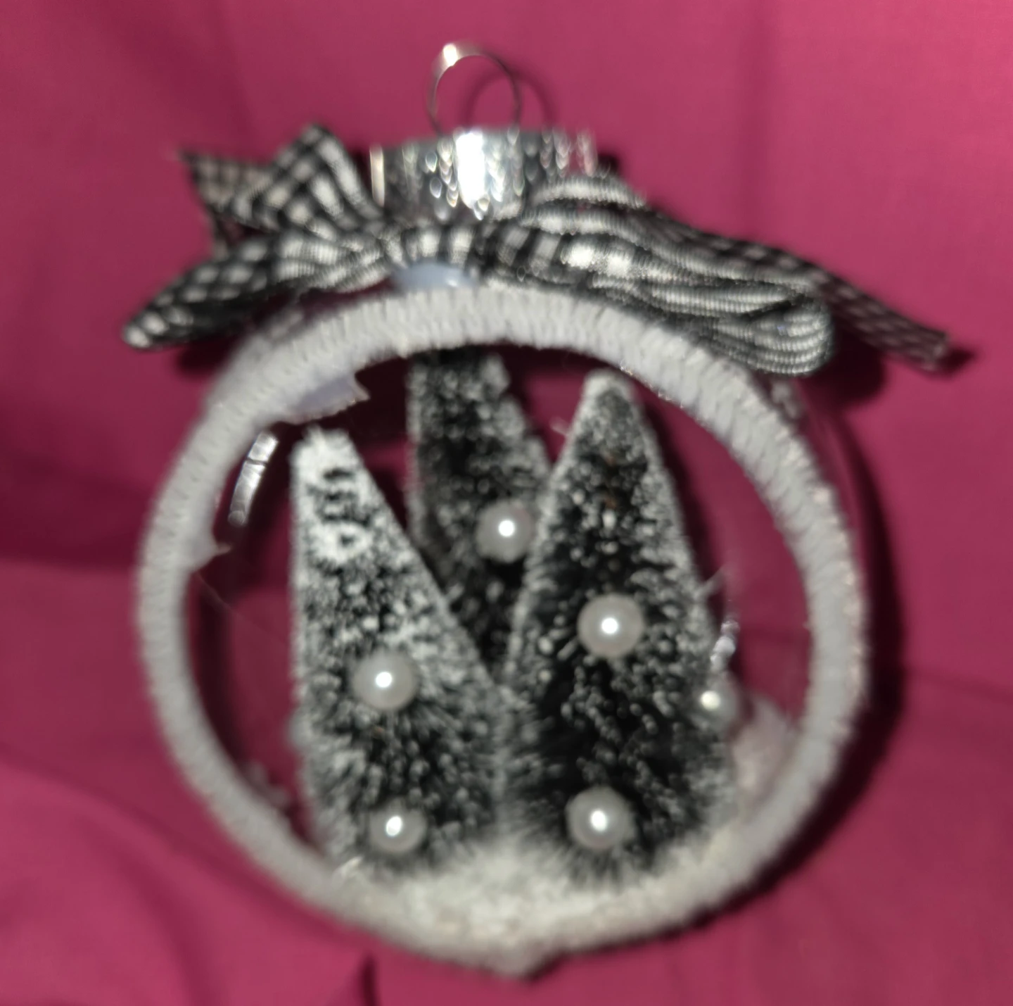 Clear Christmas Ornament with Miniature Trees - photo 2