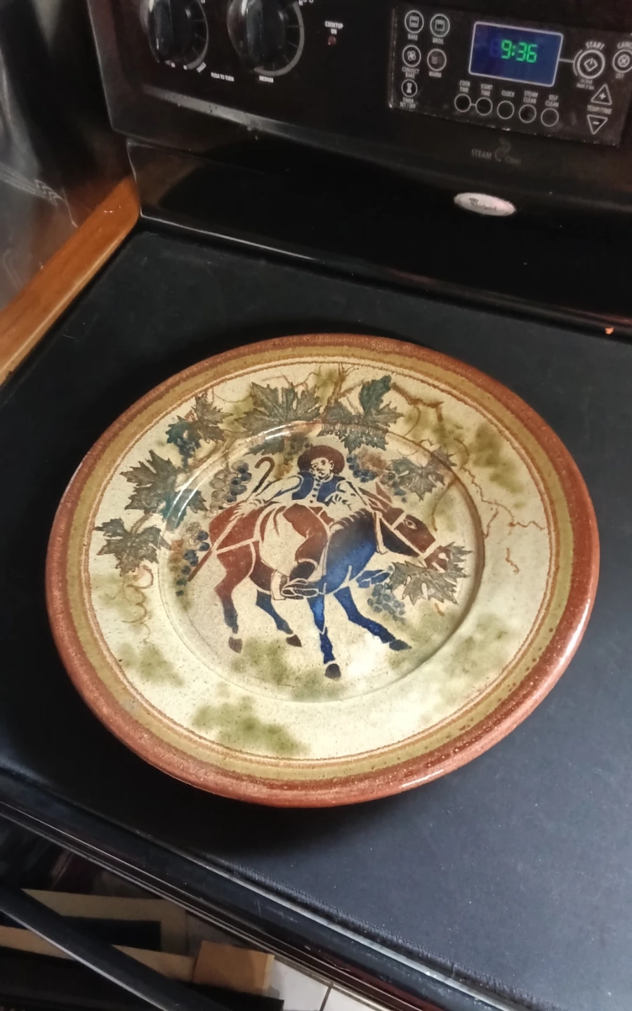 Vintage Portuguese Terracotta Charger Plate 15.5”