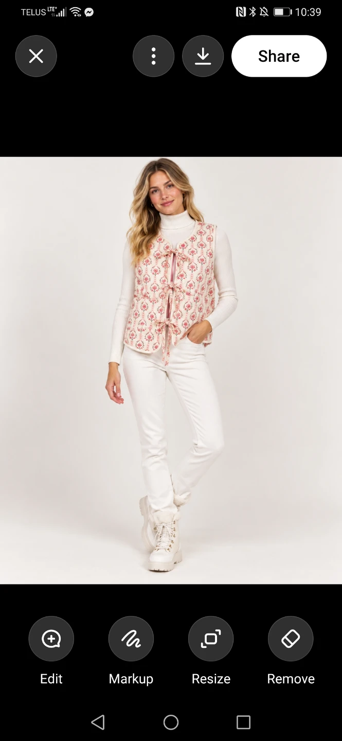 Vintage cottonFloral Print Quilted Cotton Vest