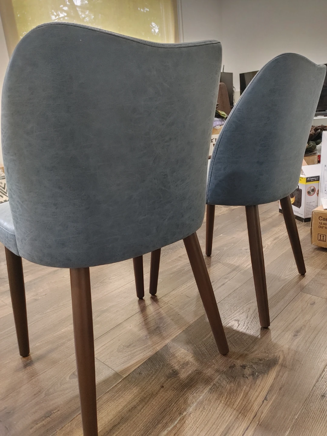 🧡BRAND NEW TWO PU LEATHER BLUE CHAIRS - photo 4