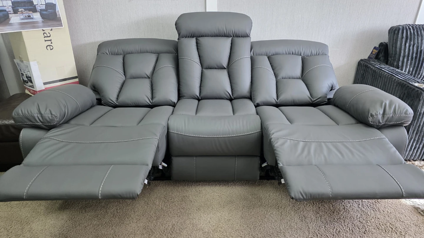 $1750 - 6-Seater Gray Recliner couch sofa  Set  3 pic New - - photo 4