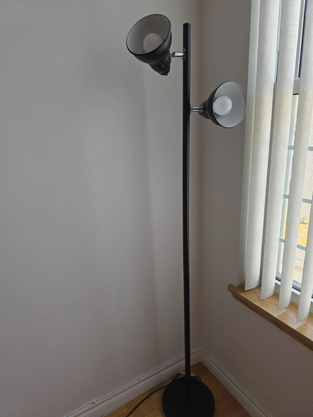 Black Dual-Head Floor Lamp - photo 2