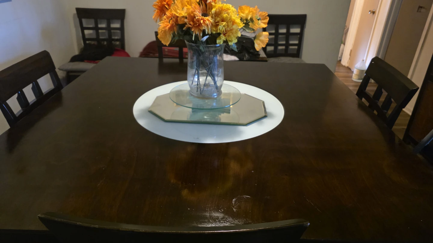 Dark Wood Dining Table with Chair Set - photo 3