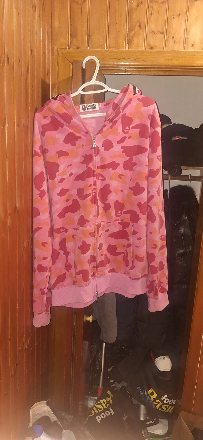 A Bathing Ape Pink Camo Shark Hoodie