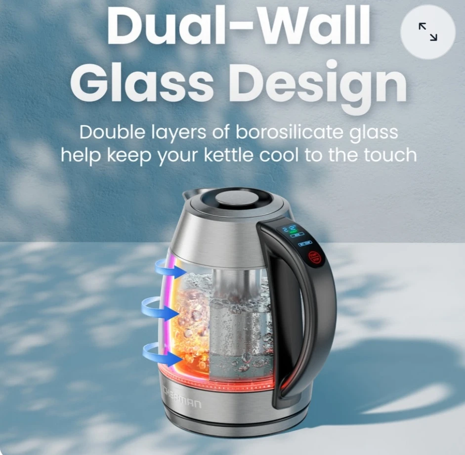 Chefman Digital Glass Electric Kettle - photo 2