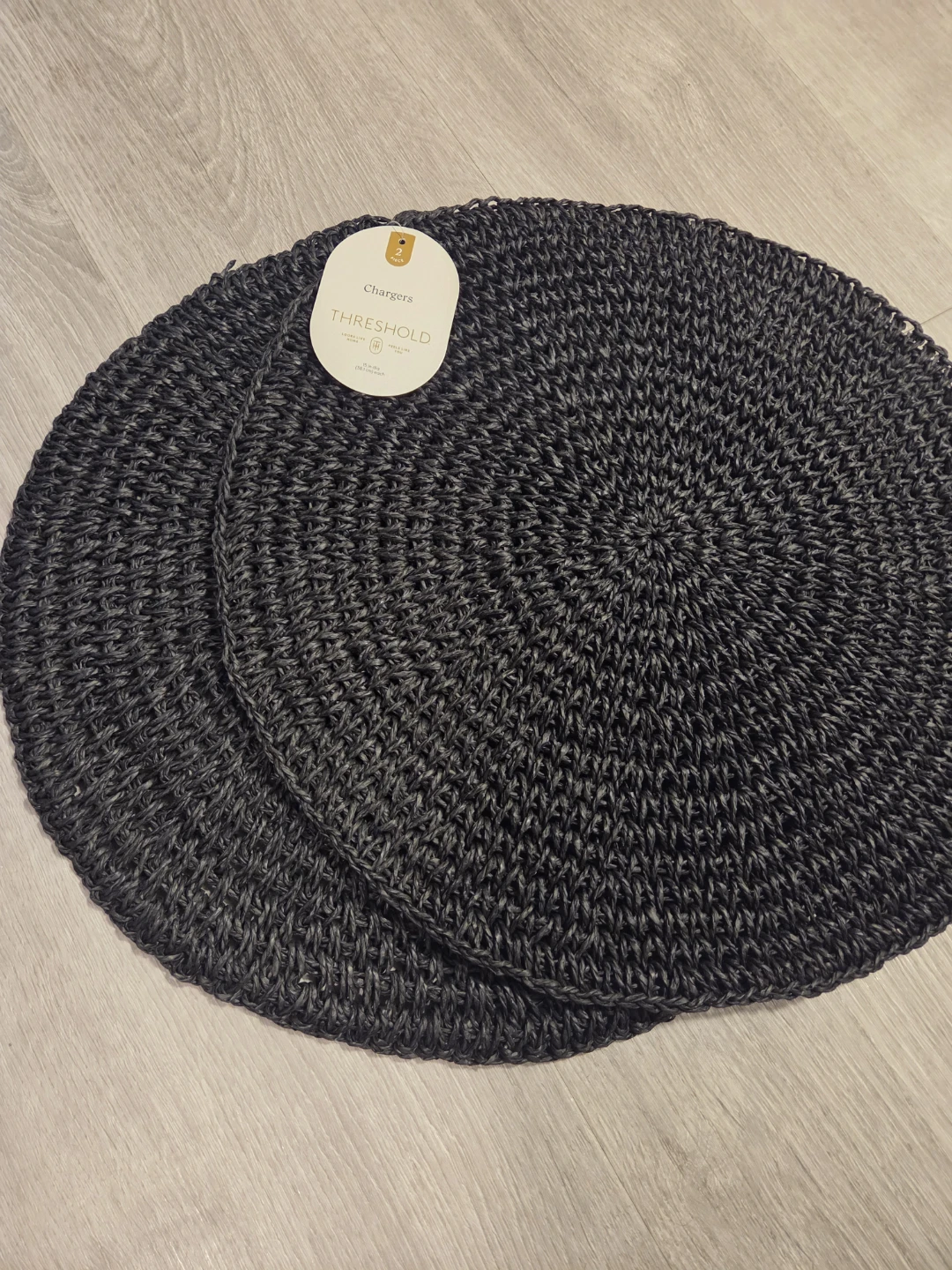 Threshold Black Woven Chargers - Set of 2 - photo 2
