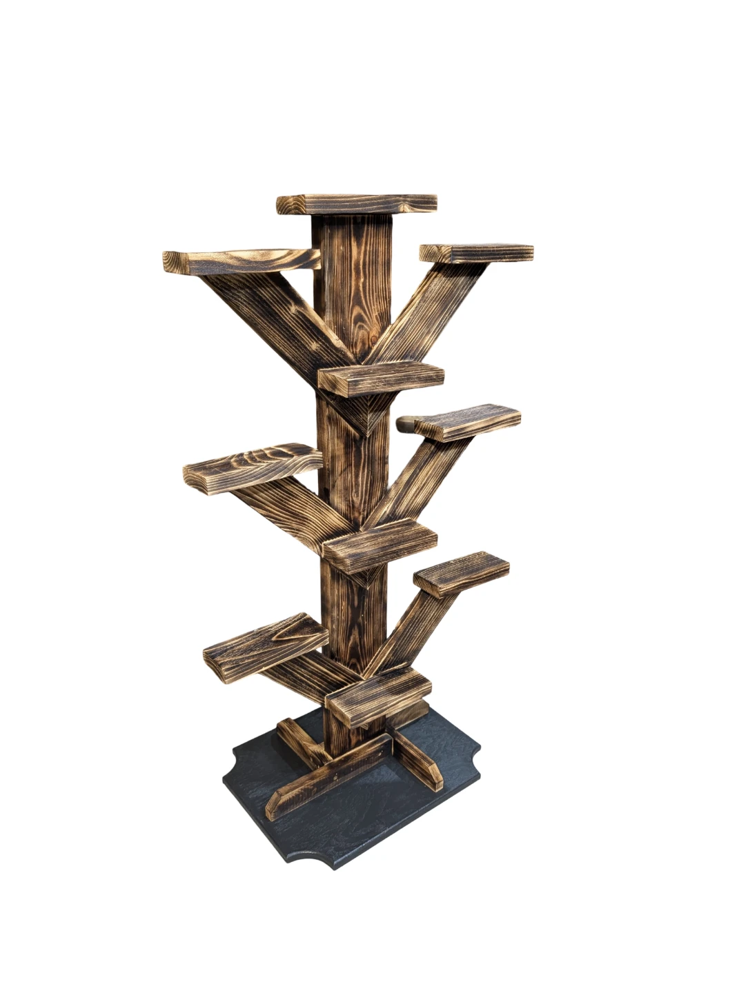 Rustic Wooden Plant Stand Tree