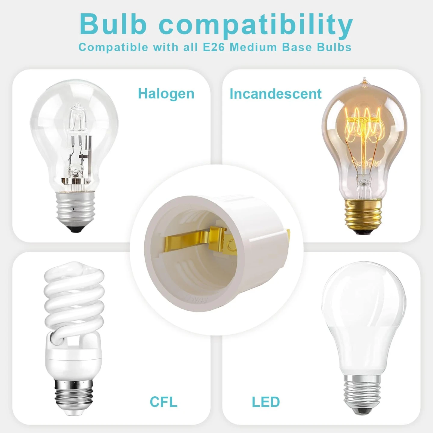 Outlet to Socket Adapter to E26 Light Bulb Socket - photo 5