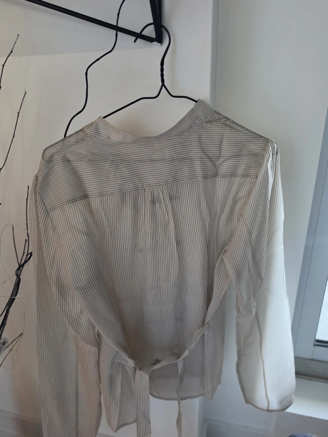 Striped Mandarin Collar Blouse, Size M/L - photo 2