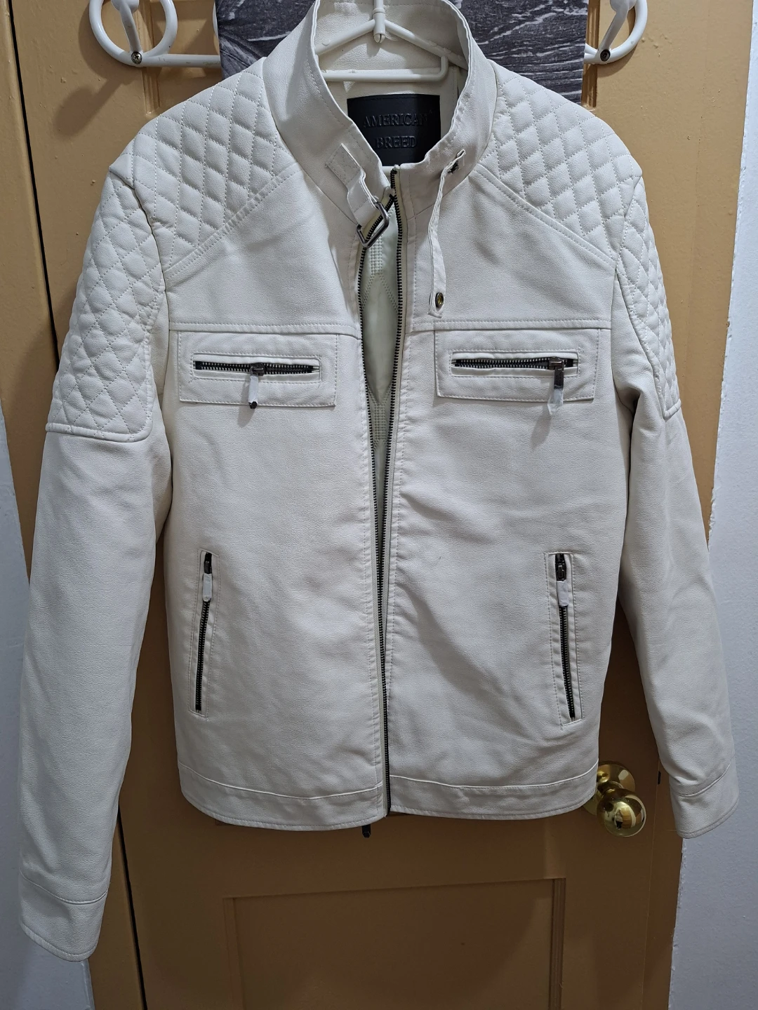 American Breed Quilted White Jacket
