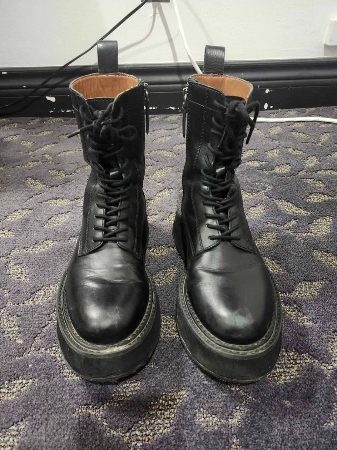 Zara black platform combat boots - photo 2