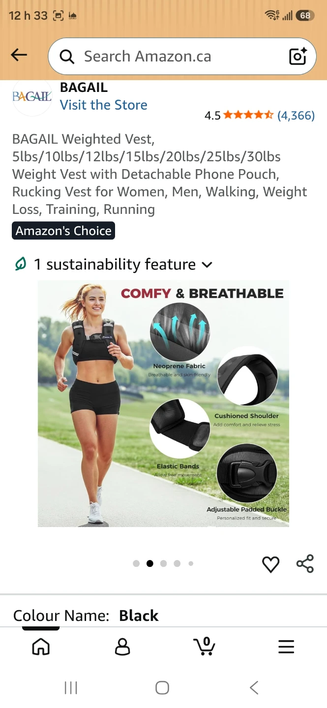 BAGAIL Weighted Vest with Detachable Phone Pouch