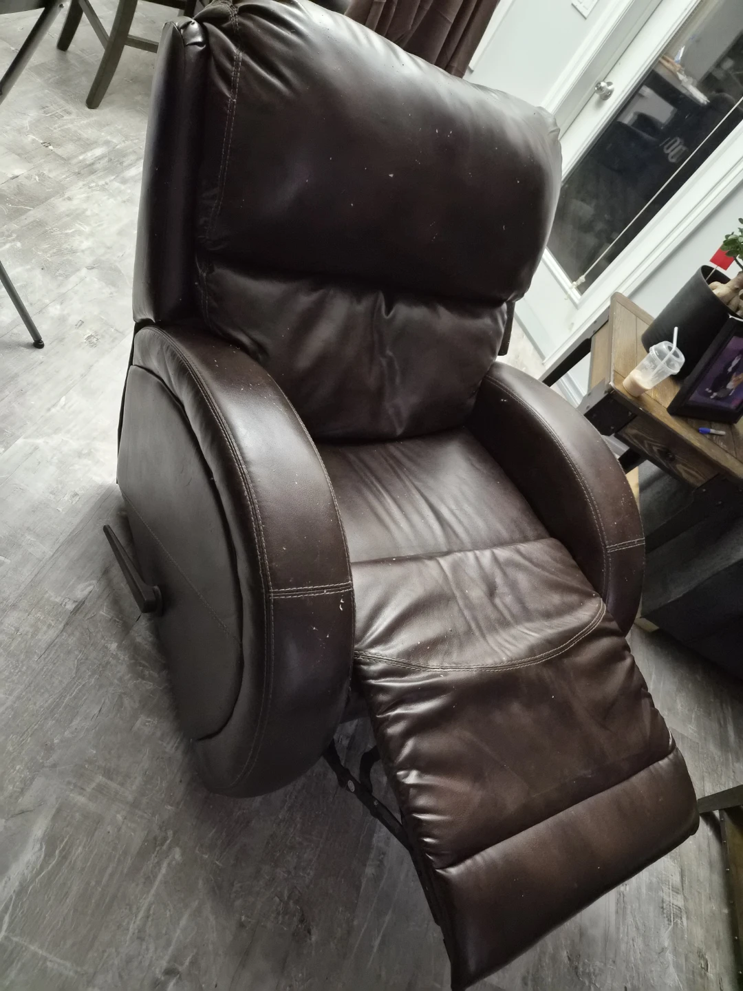 Dark Brown Leather Recliner - photo 2