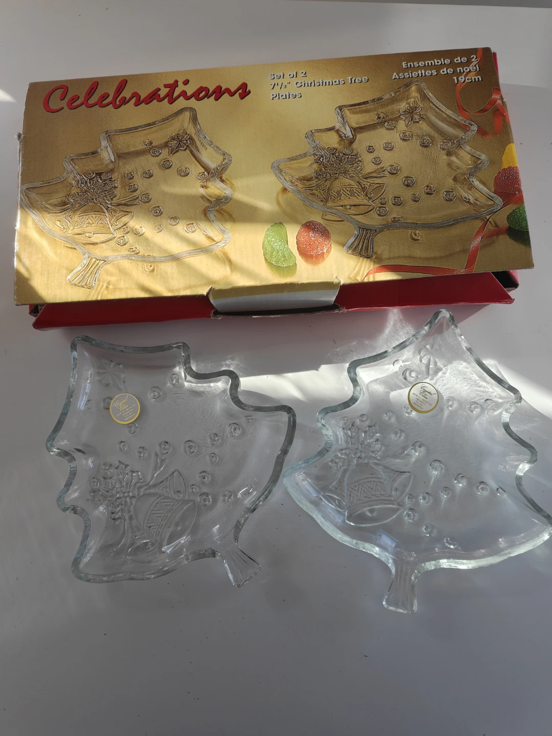 Celebrations Christmas Tree Glass Plates - Set of 2