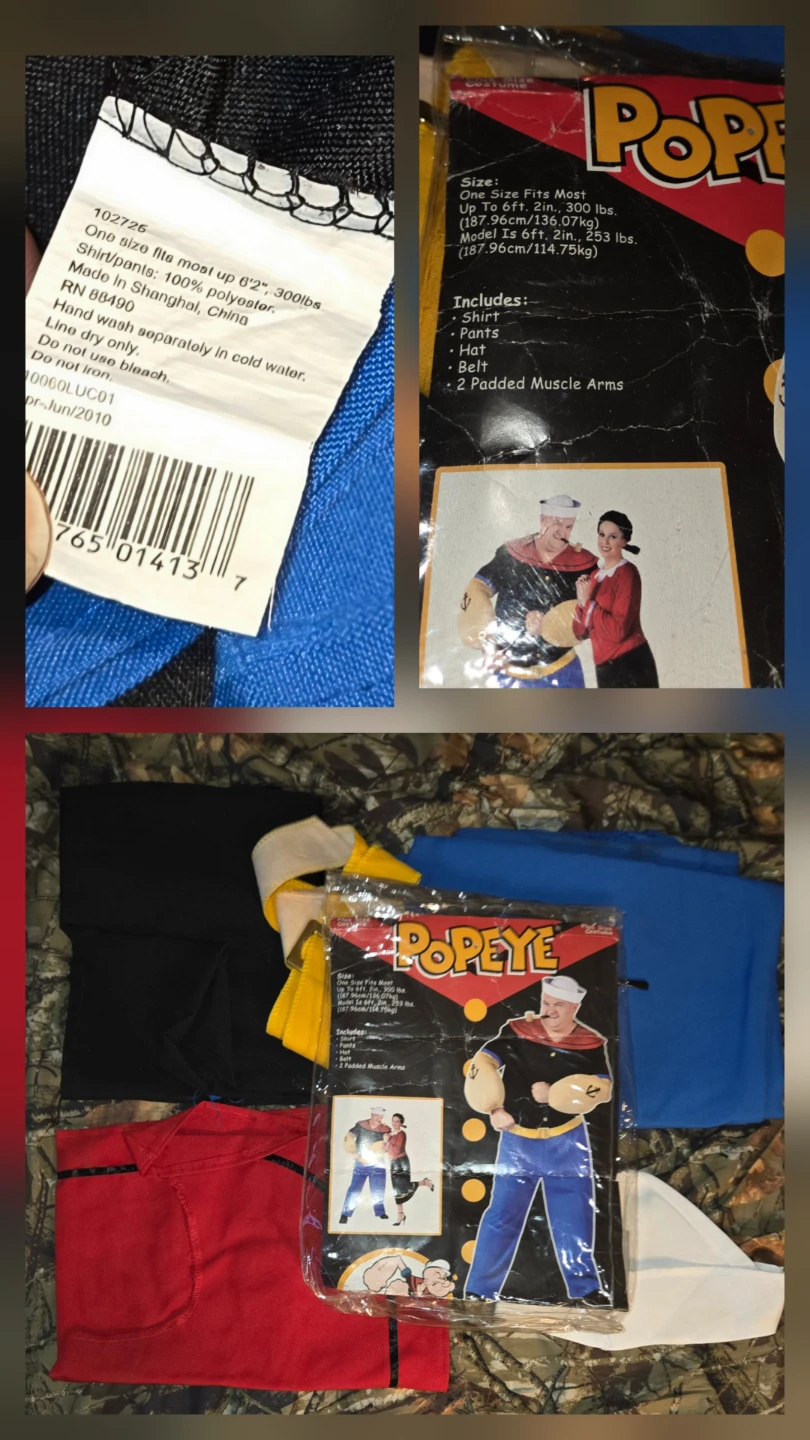 Popeye Costume in a Men's 3XL w/ Pipe - photo 2