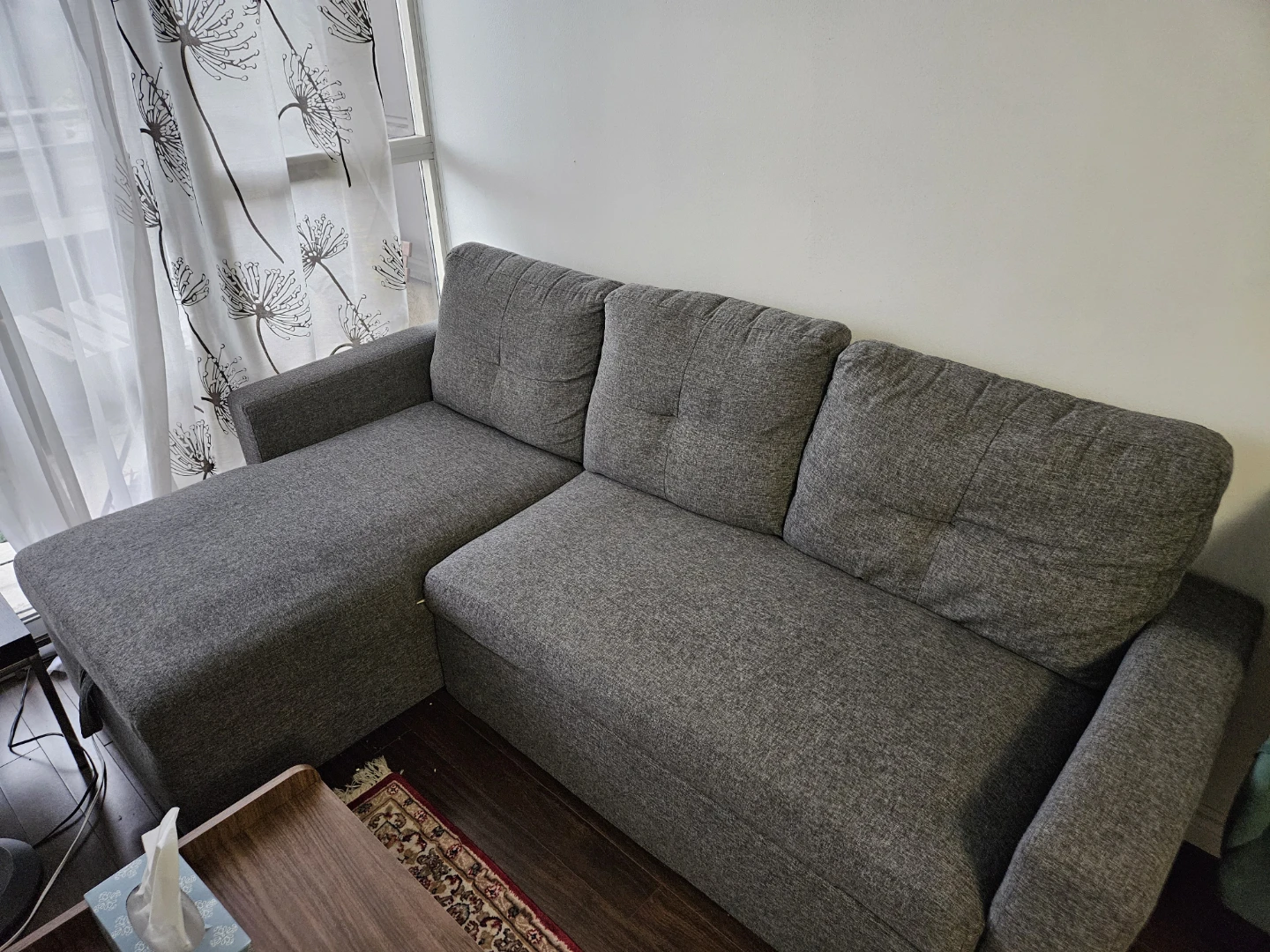 Grey Sectional Sofa with Storage and Pull-out Bed - photo 5