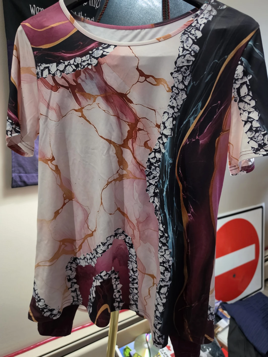 Abstract Print Top and Leggings Set