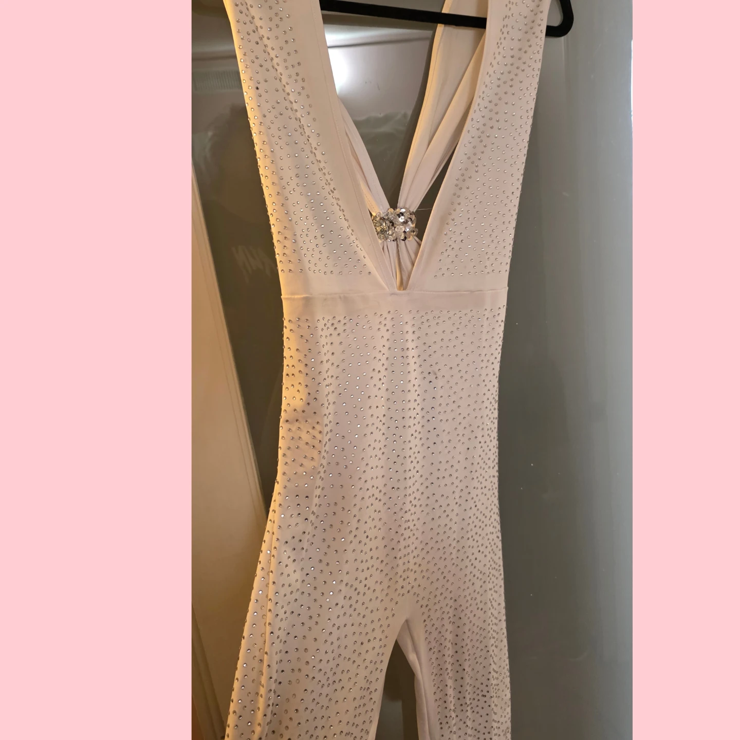 White rhinestone jumpsuit