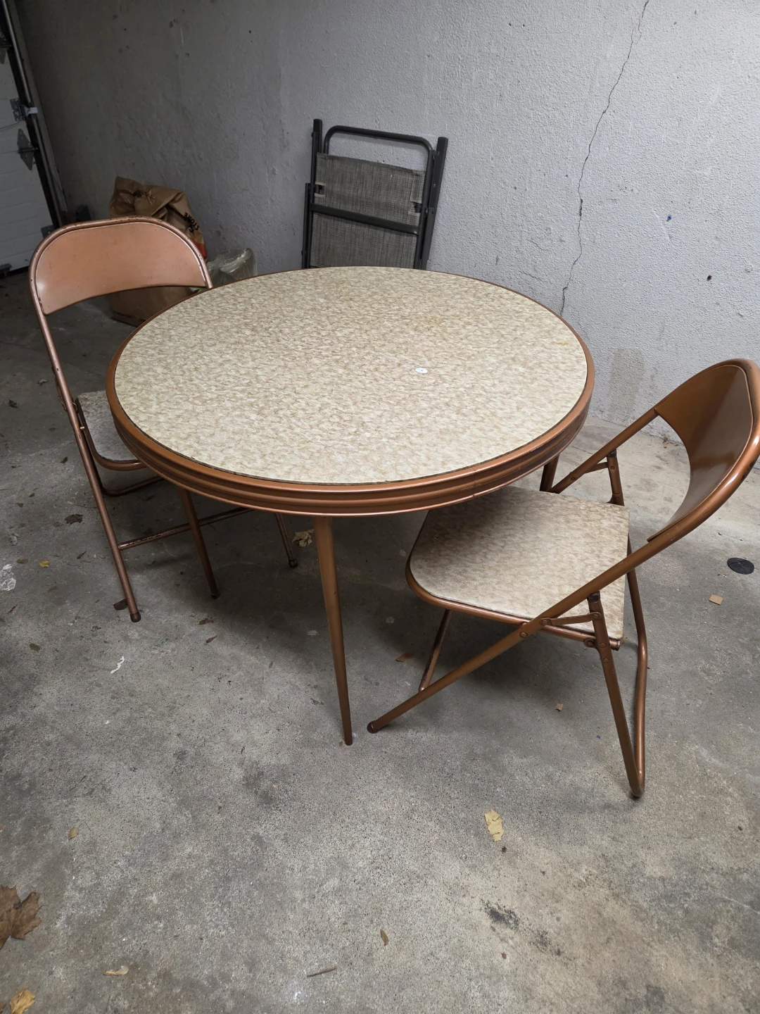 Vintage Metal Folding Table and Two Chairs Set - photo 4
