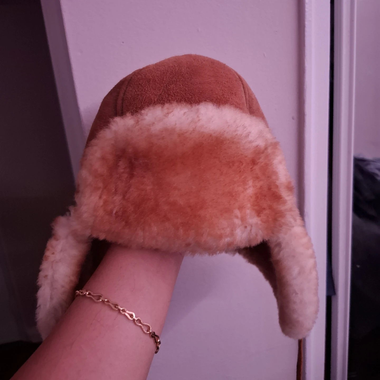 Vintage Sheepskin Trapper Hat
