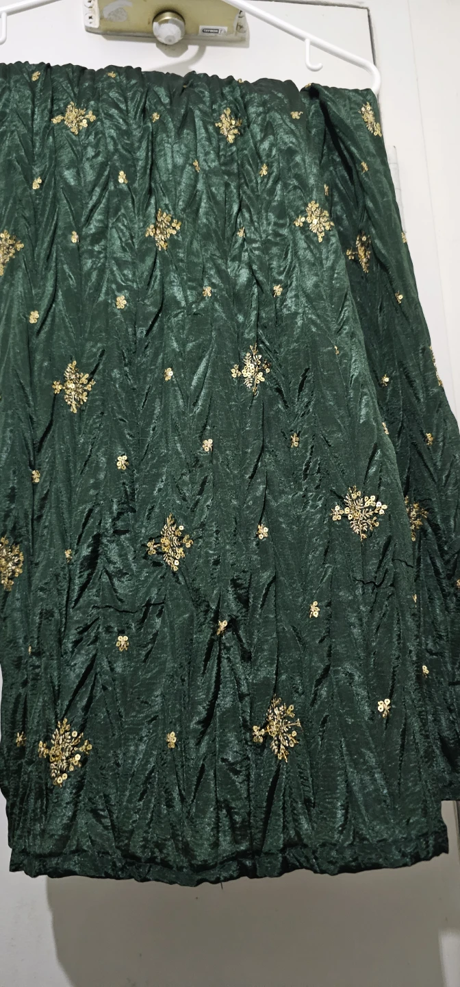 Dark Green Sequin plazo