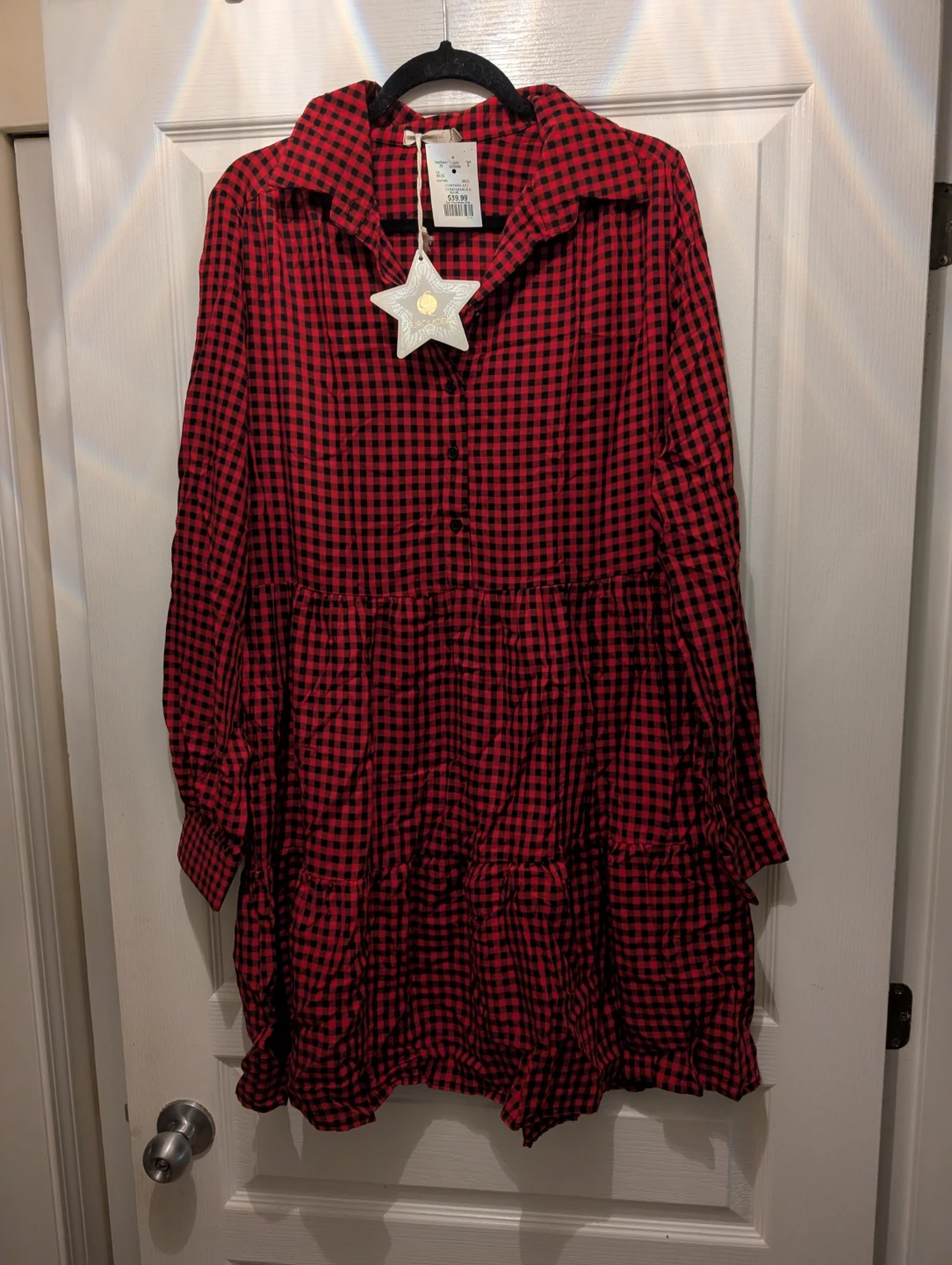 Euromoda Red and Black Gingham Dress - photo 2