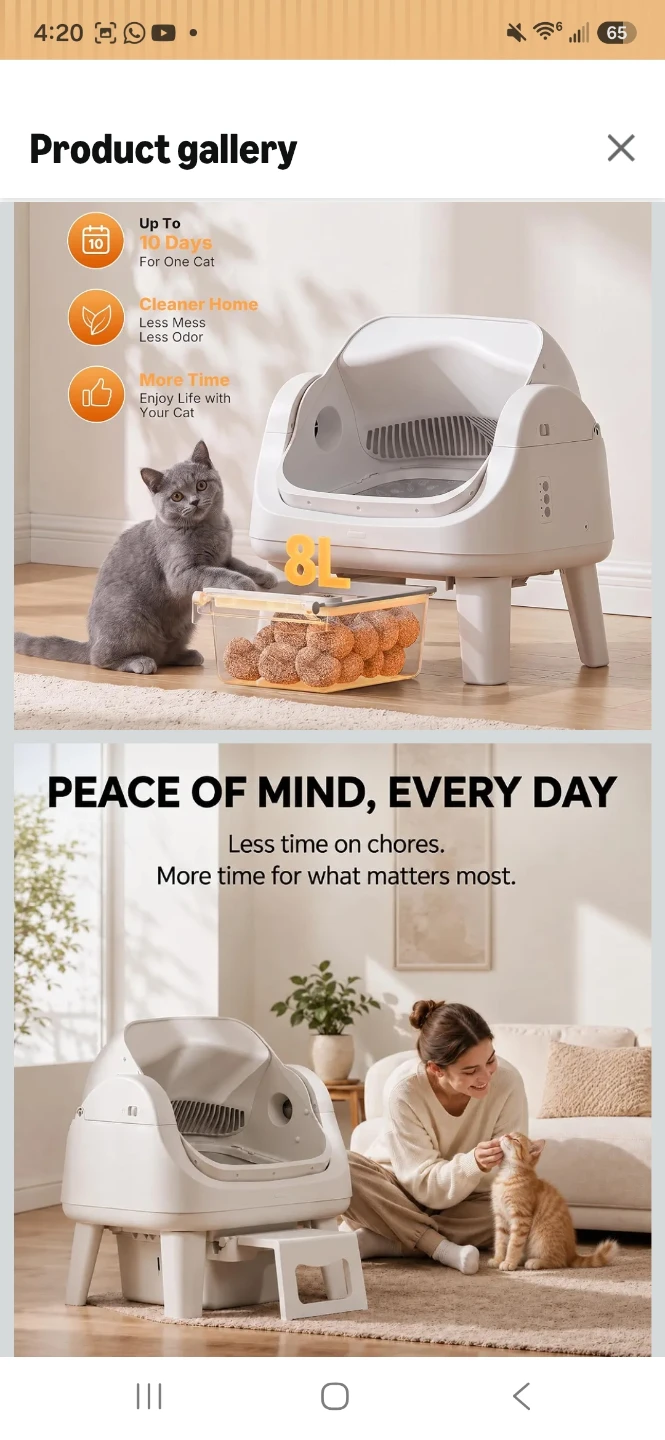 PetPivot AutoScooper 12 Lite Self-Cleaning Cat Litter Box - photo 2