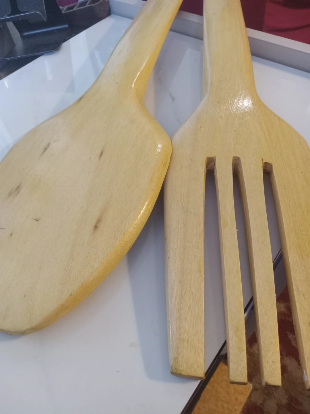 Large Wooden Salad Serving Set - photo 3