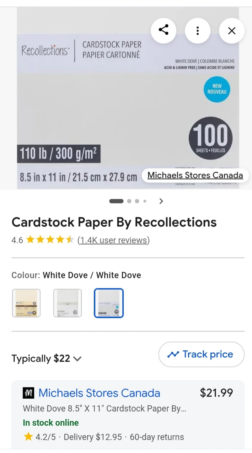 (BOTH $15)Recollections Cardstock Paper 100 Sheets - photo 4