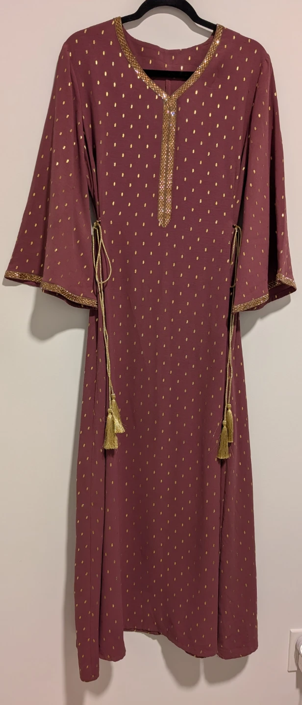 Maroon and Gold Embellished dress