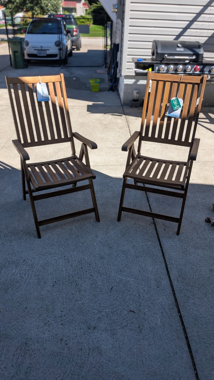 Set of 2 Outdoor Acacia Wood Folding Chairs