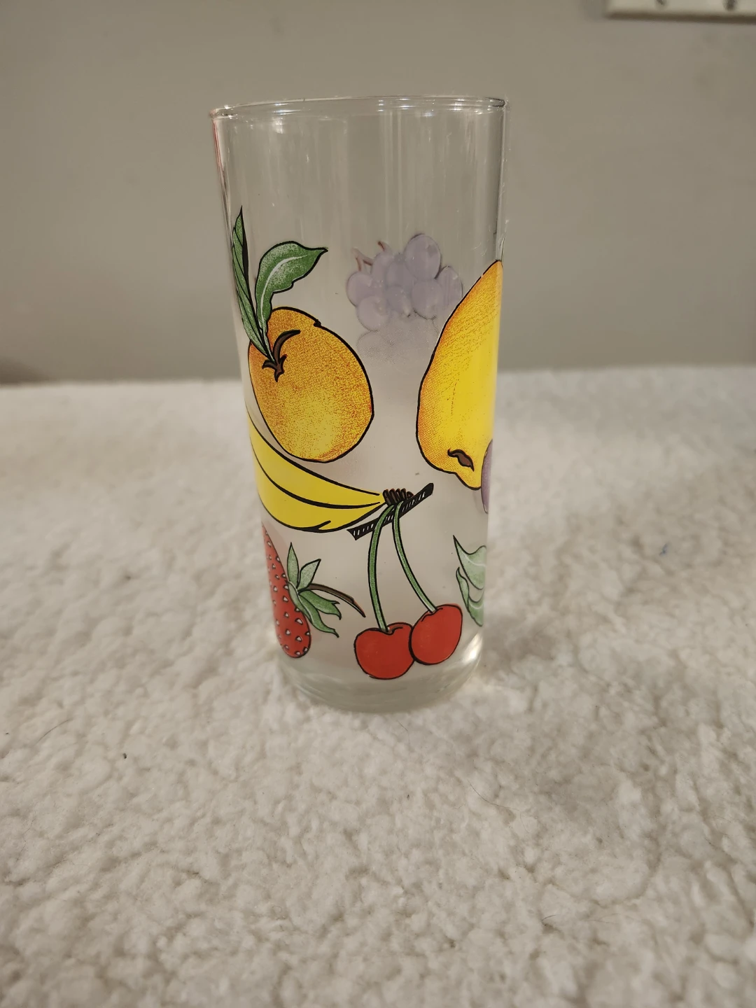 Vintage Fruit Print Glass Pitcher and 5 Tumblers - photo 4