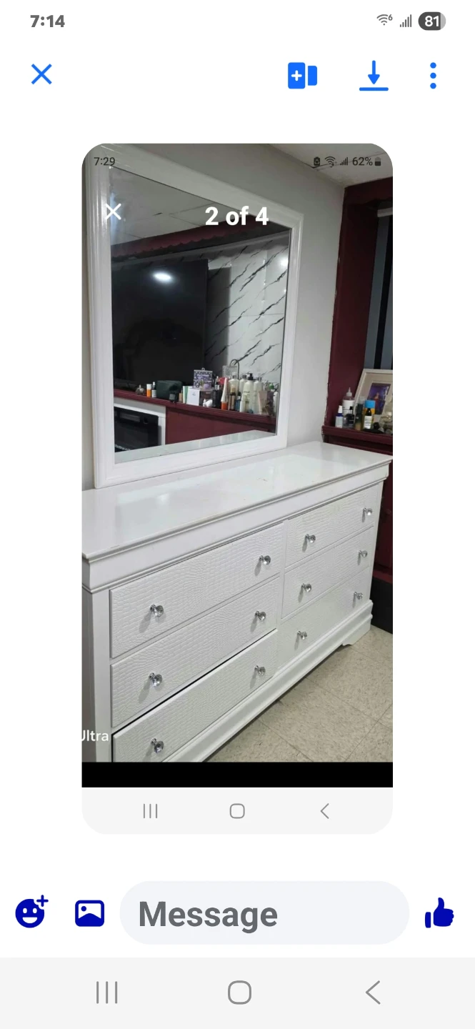 White Dresser with Matching Mirror