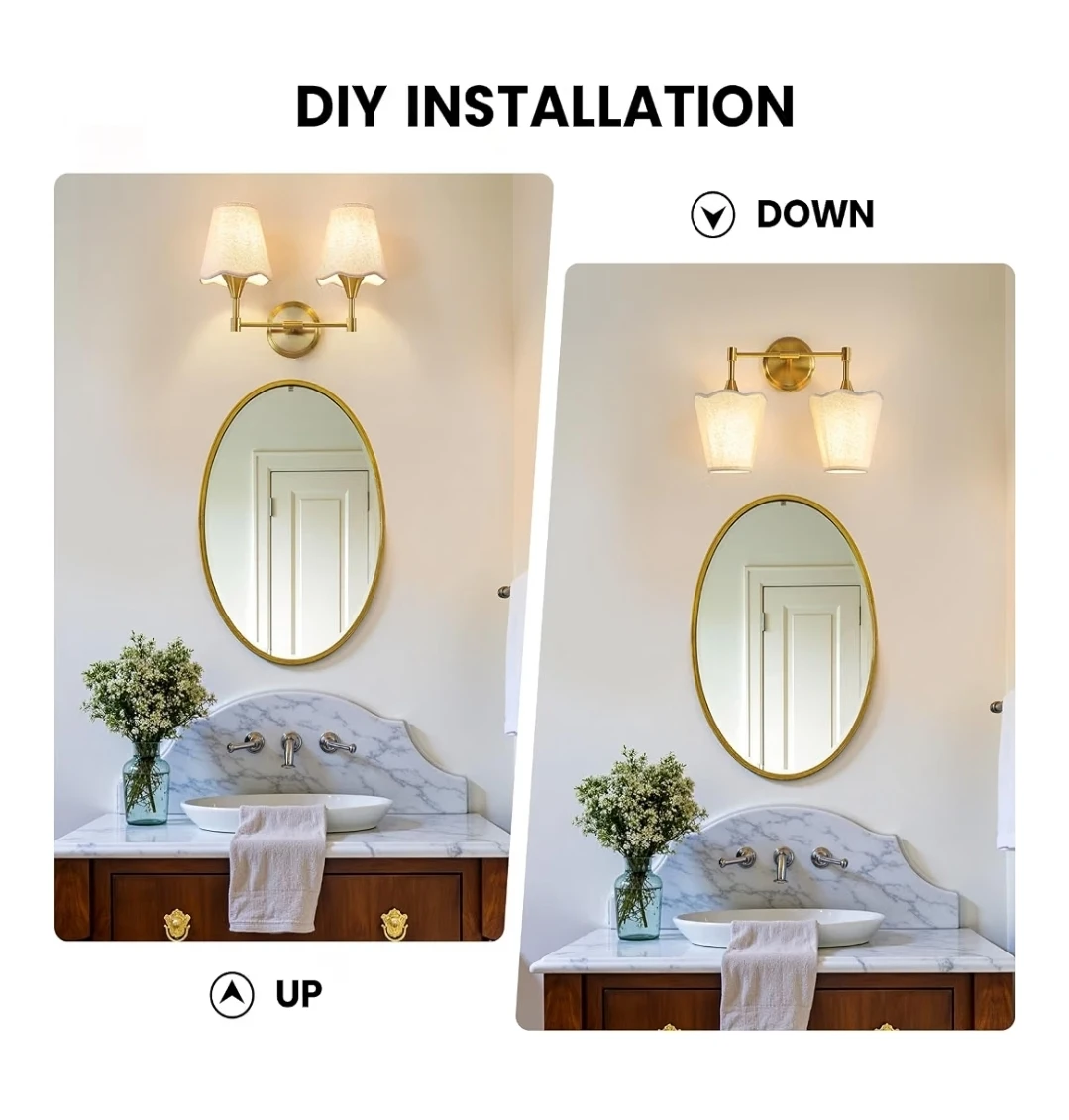 2-Light Brushed Gold Wall Sconce - photo 5