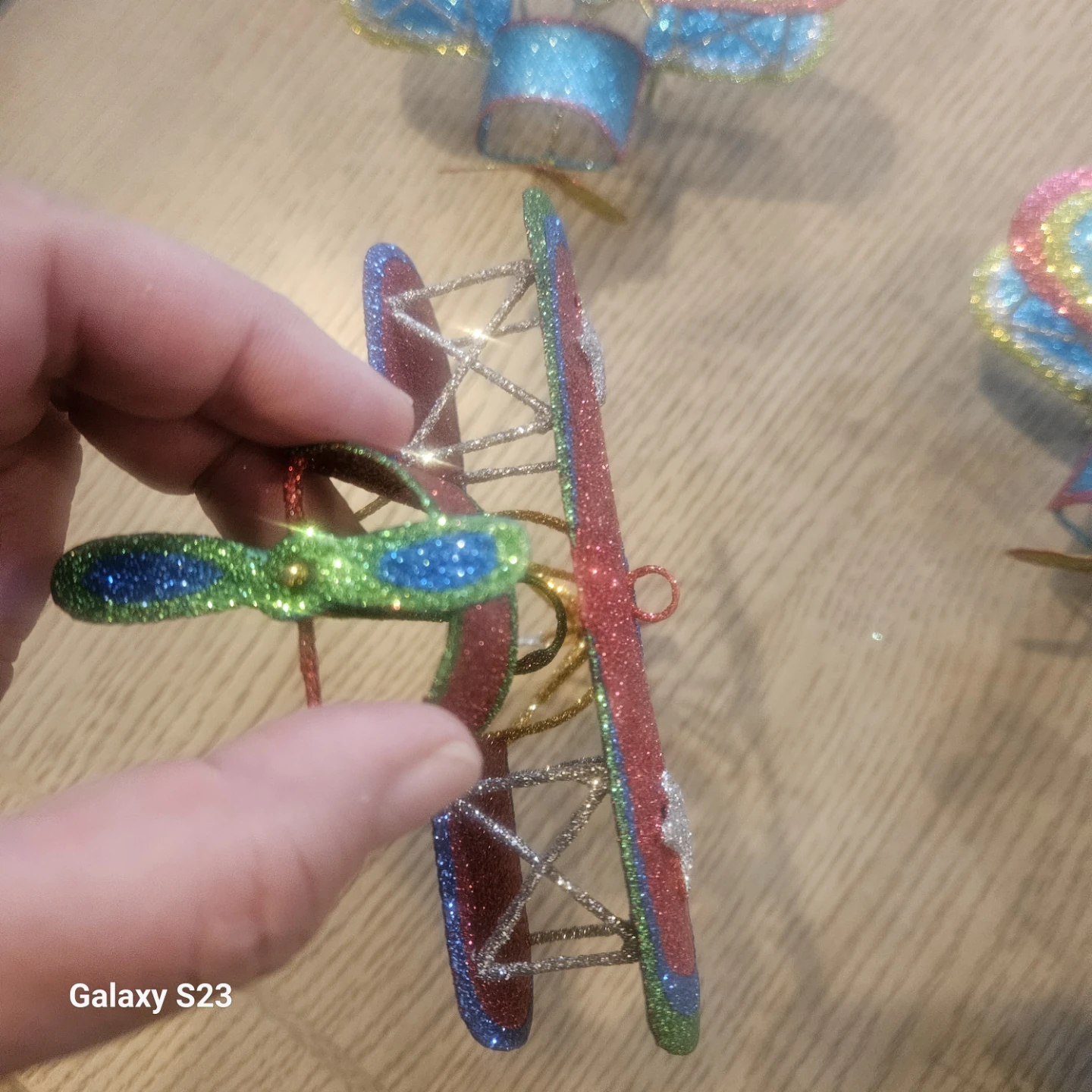 Glittery Airplane Christmas Ornaments - photo 2
