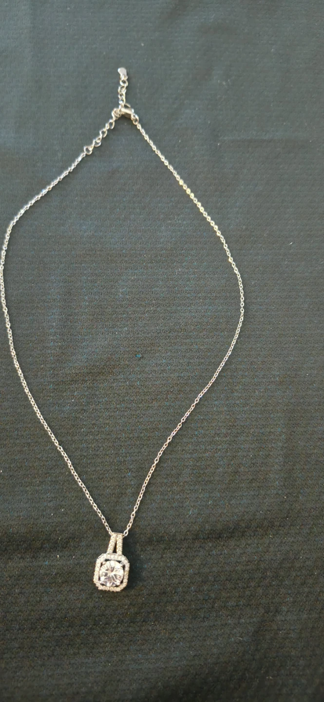 2ct Moissanite Halo Pendant Necklace