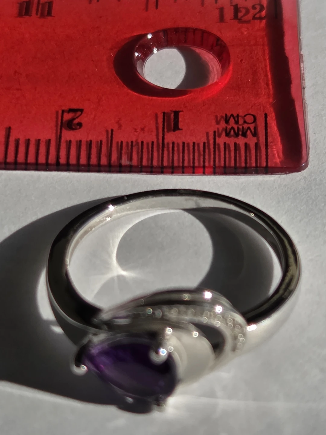 Silver 2.8g  Ring with Amethyst CZ size 8.5 - photo 3