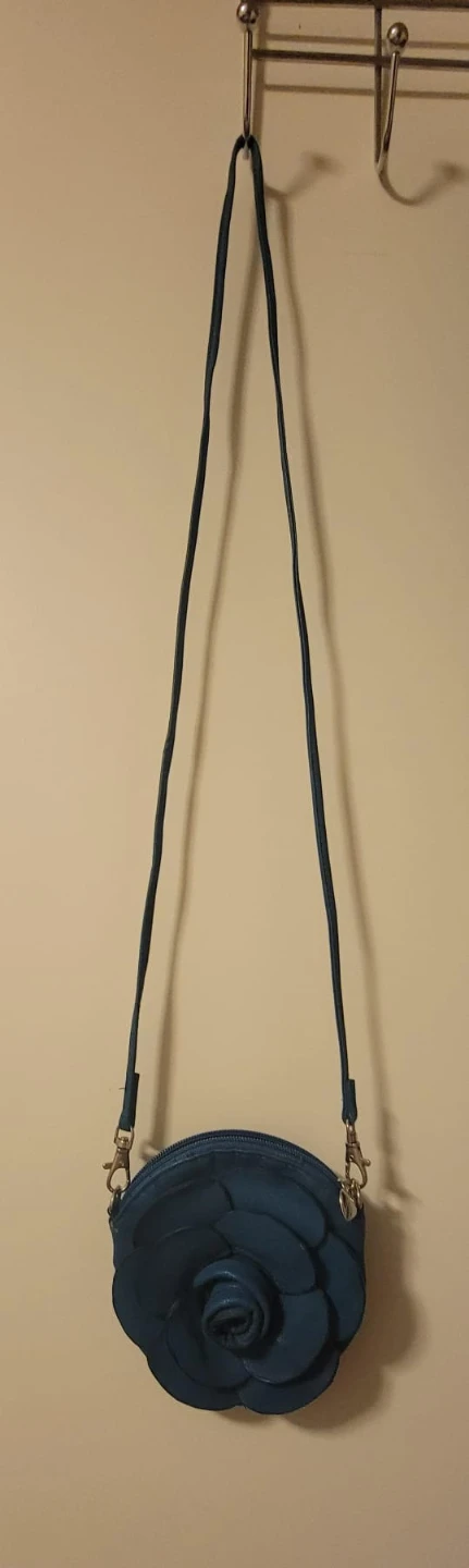 Blue Flower Shaped Crossbody Purse
