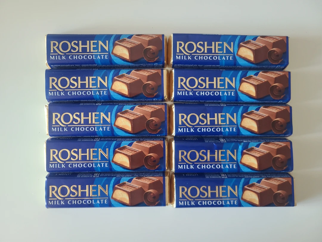10 Roshen Milk Chocolate Bars