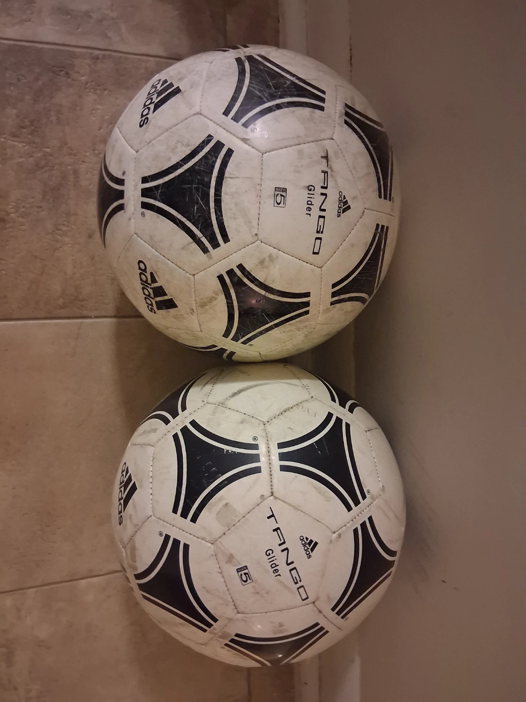 Two Adidas Tango Glider Size 5 Soccer Balls