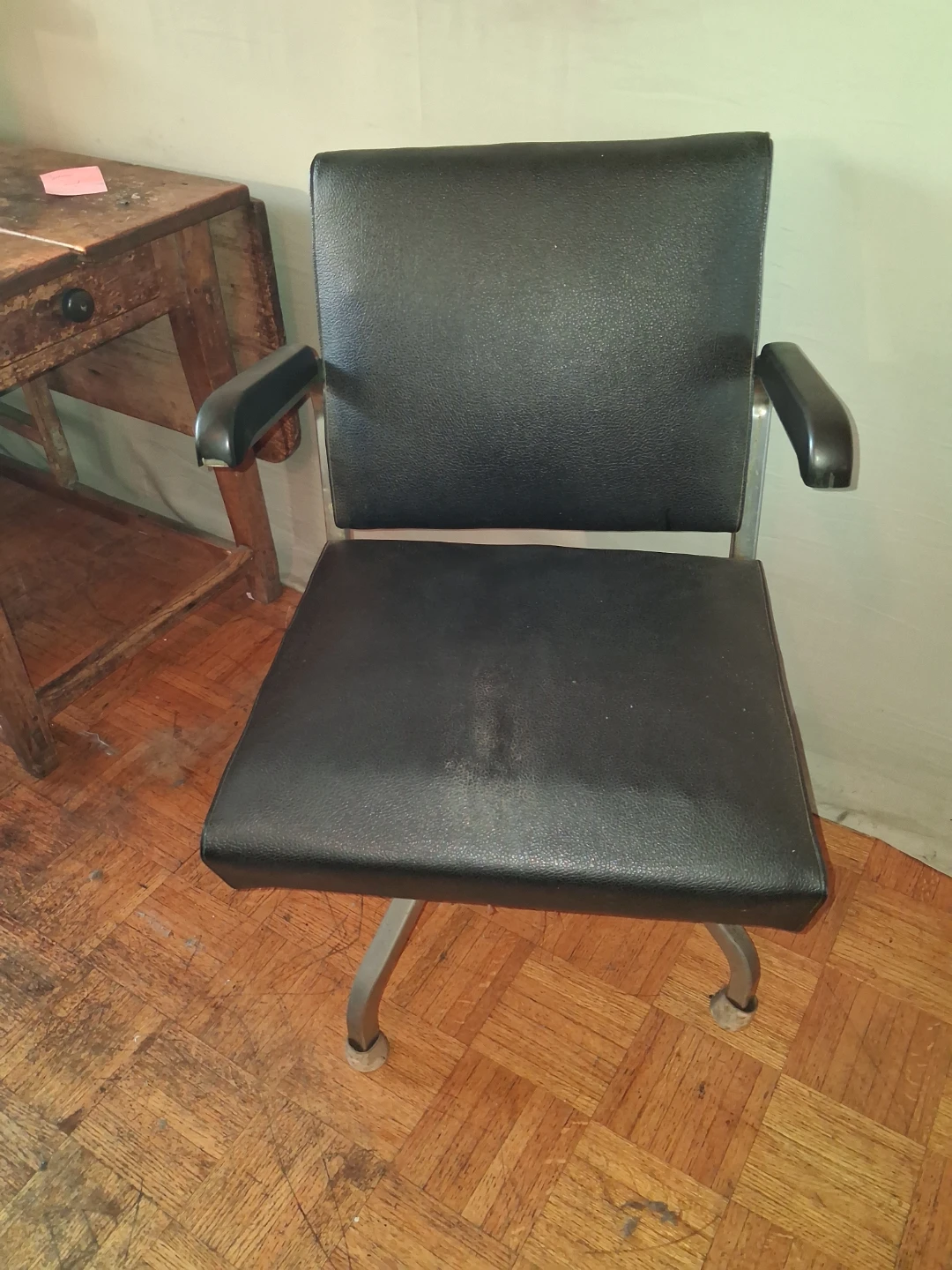 Vintage Black Vinyl Office Chair For Sale - photo 2