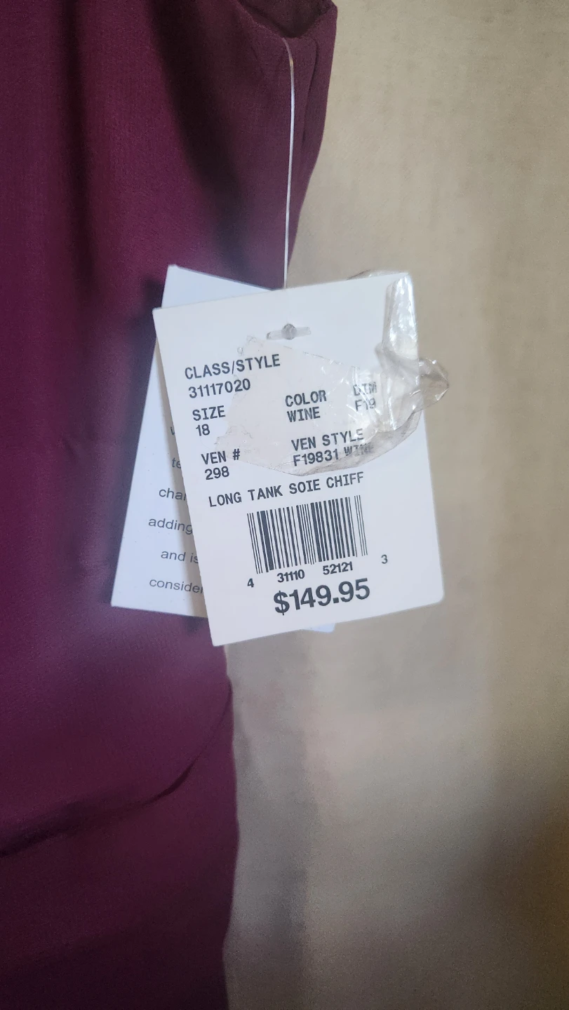 David's Bridal Wine Long Tank Chiffon Dress Size 18 - photo 3