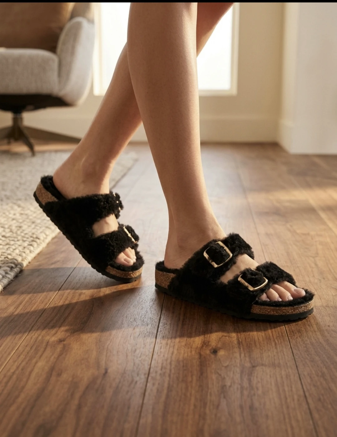 Birkenstock Arizona Shearling Black Sandals - photo 3