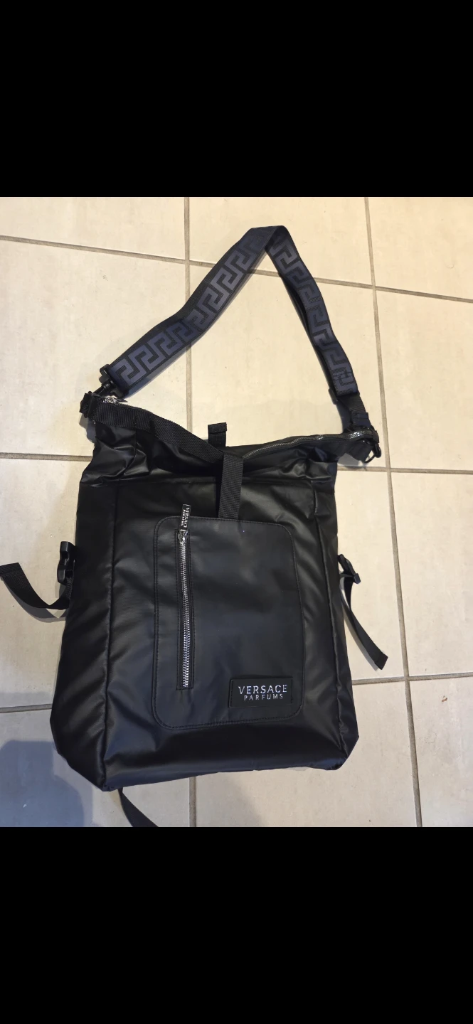 Versace Parfums Black Convertible Bag