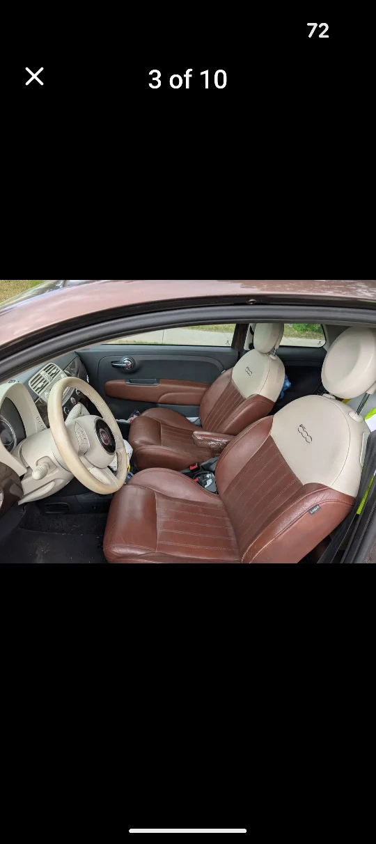 Fiat 500 Brown Two-Tone Interior