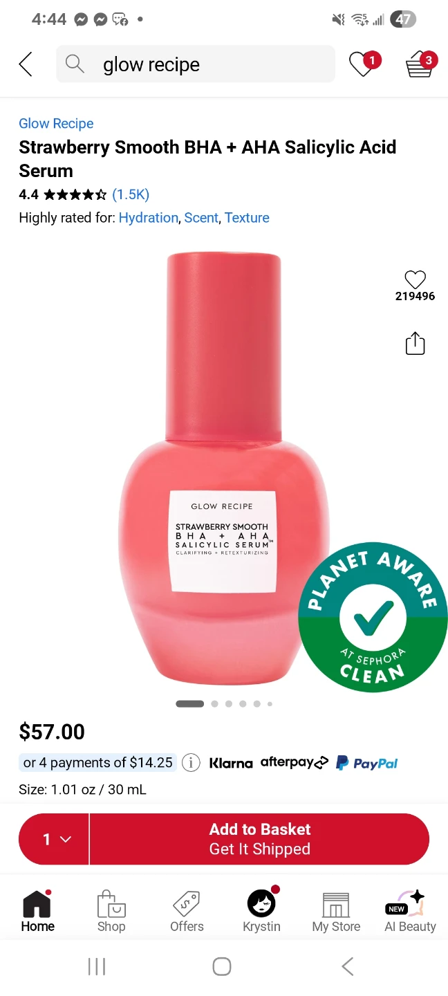 Glow Recipe Strawberry Smooth BHA + AHA Salicylic Serum - photo 2