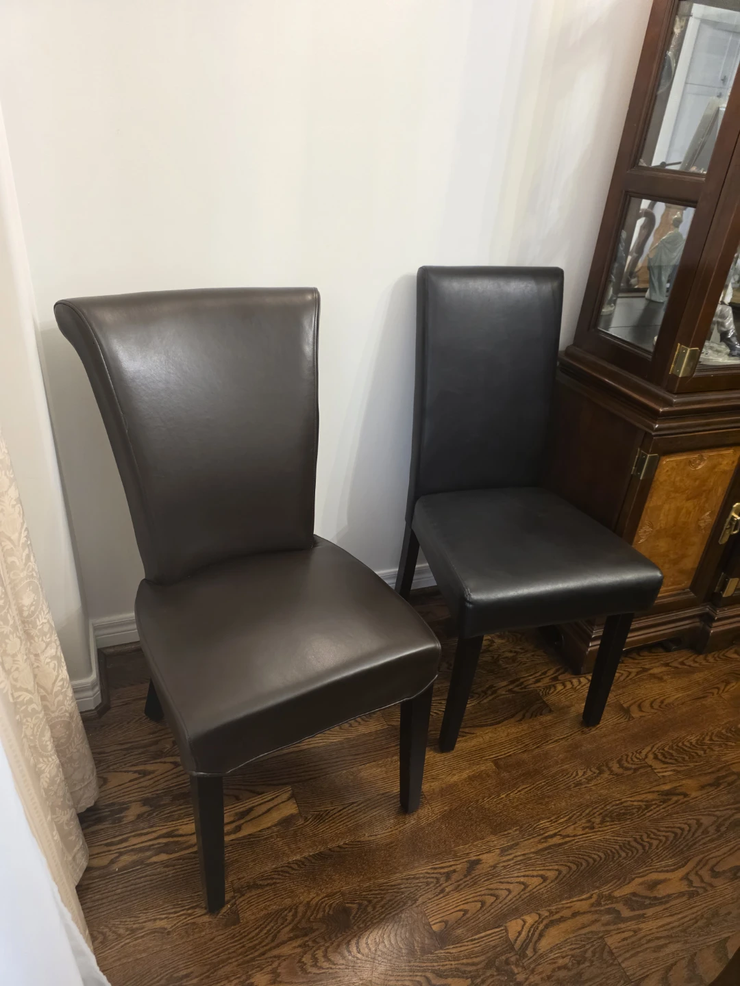 Two Dark Brown Dining Chairs - photo 5