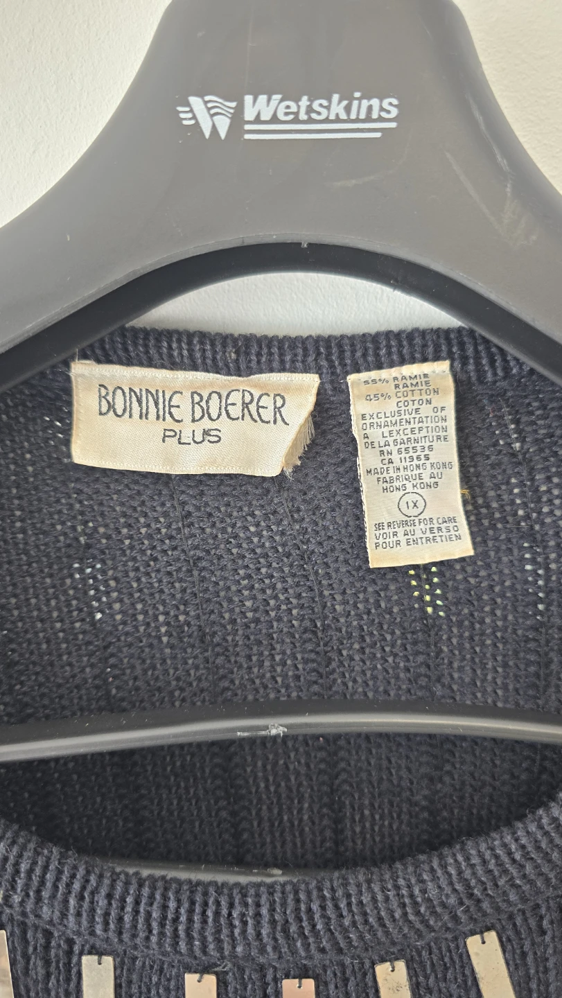Vintage 1980s Bonnie Boerer Plus Sequin Sweater - photo 3