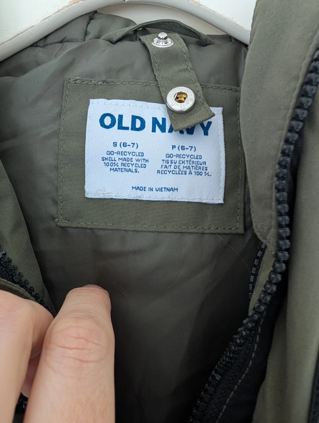 Old Navy Kids Winter Jacket Green Black Size 6-7 - photo 3