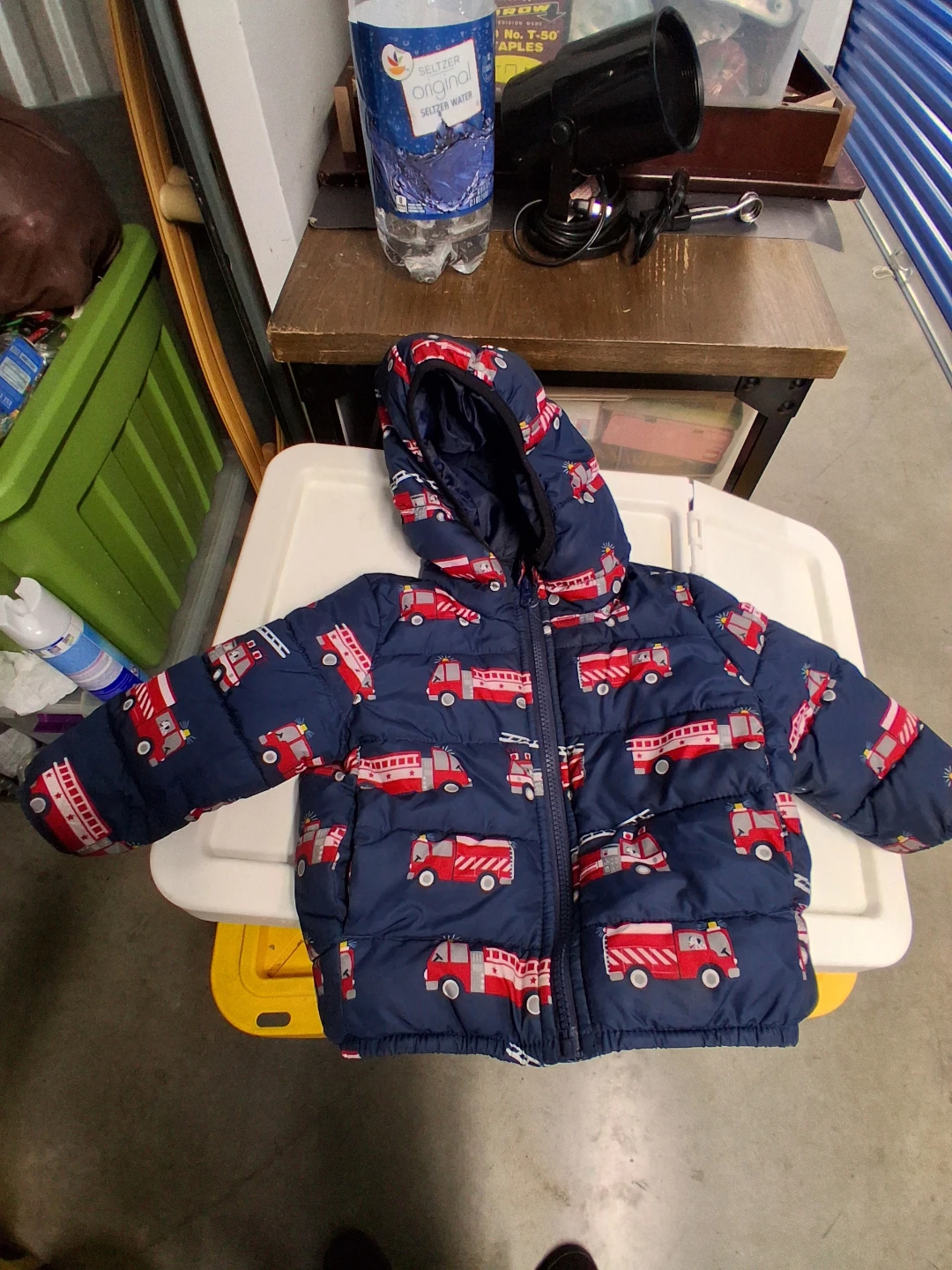Christmas Fire Truck Puffer Jacket